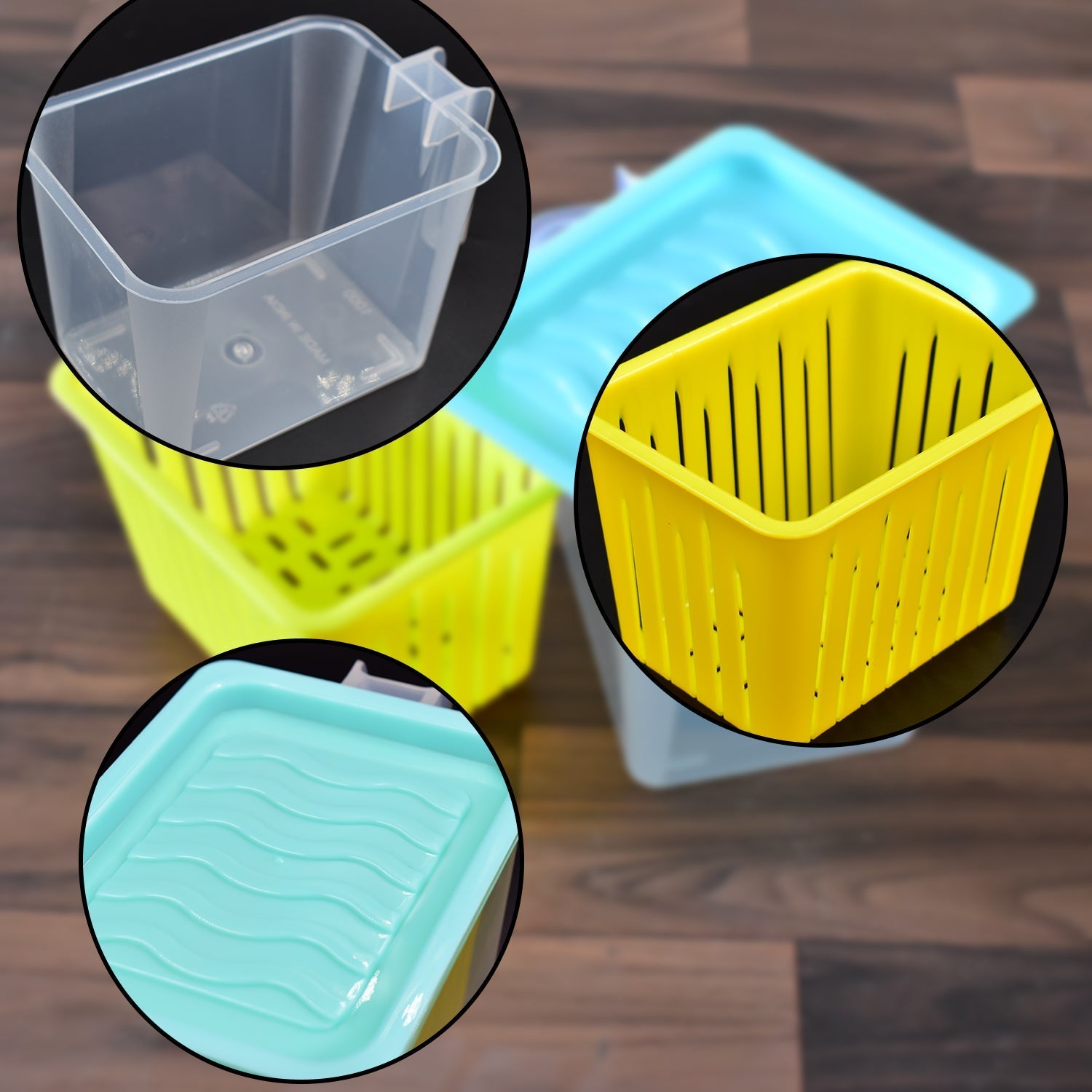 Stackable plastic storage containers with handles for fridge and pantry Stackable plastic storage containers with handles for fridge and pantry
